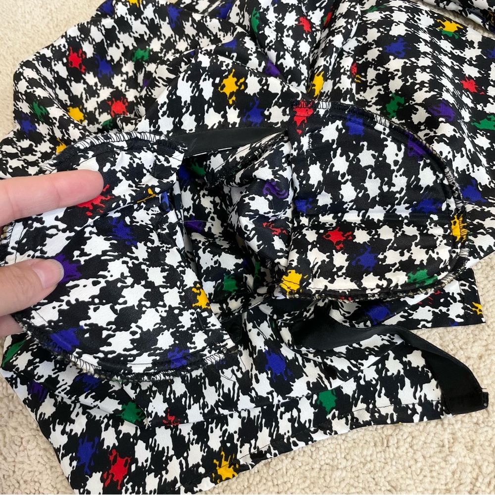 Vintage Impressions of California Colorful Houndstooth Button Down Blouse - Picture 9 of 14